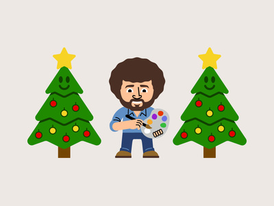 Bob Ross Happy Holidays Trees