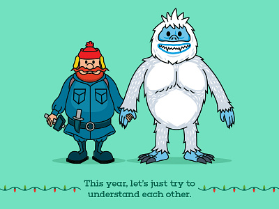 Yukon and the Bumble abominable snowman bumble christmas digital holidays illustration merry christmas reindeer rudolph santa vector yukon cornelius