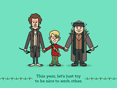 Kevin, Marv and Harry bandits christmas drawing fan art funny home alone illustration illustration vector merry movie wet