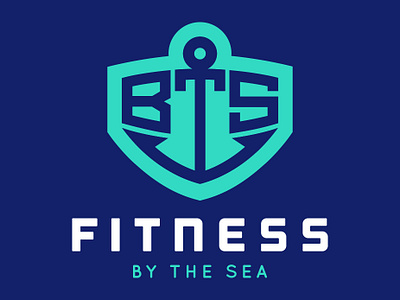 Fitness By The Sea Logo anchor branding design graphic design icon icon artwork illustration jersey shore logo logo design logos new jersey typography vector
