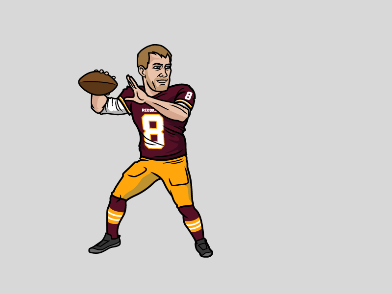 Washington Redskins Cousins Animation animated gif animation branding design football gif graphic design illustration nfl redskins throwing vector washington washington dc