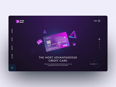 Atlas Bank animation banking credit card finance interaction design motion design ui user interface ux website design