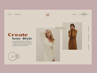 Carma animation e-commerce fashion fashion website interaction design motion design typography ui user interface ux website design