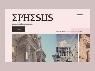 Ephesus ancient animation interaction design motion design motion graphics typography ui user interface ux website design