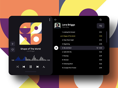Music Player UI colorful design illustration music music app music player product design ui user interface ux vector