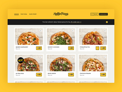 Hello Pizza menu page