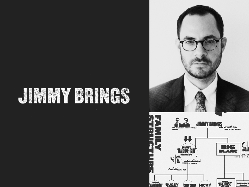 Jimmy Brings brand tile 1920s black and white branding gif typography