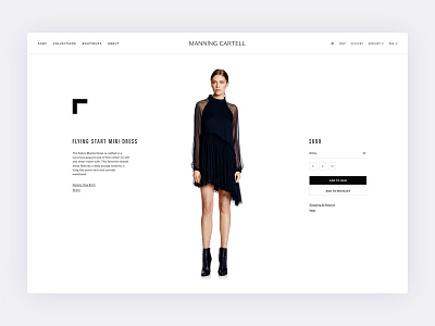 Manning Cartell product page clean desktop ecommerce fashion minimal store ui ux website