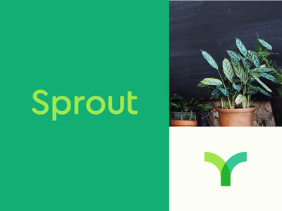 Sprout brand tile clean custom typography green icon logo minimal