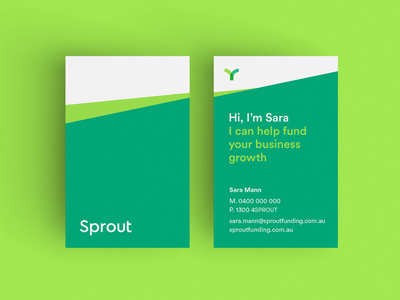 Sprout business cards branding fresh green print