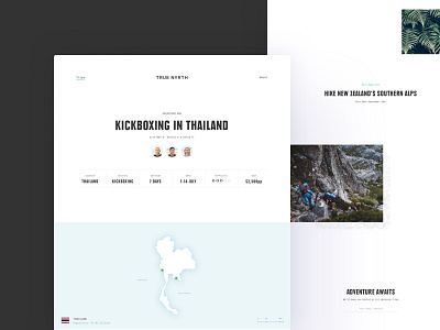 True North tip page adventure clean desktop minimal travel ui ux website