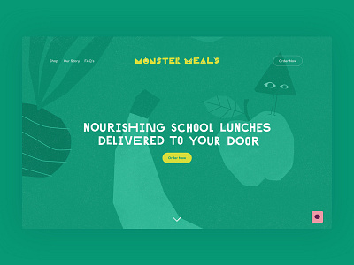 Monster Meals website clean desktop green illustration minimal ui ux website