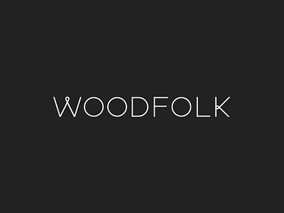 Woodfolk custom logotype clean custom typography logo logotype minimal