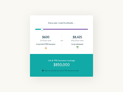 Flare insurance allocation & calculator application clean minimal product ui ux