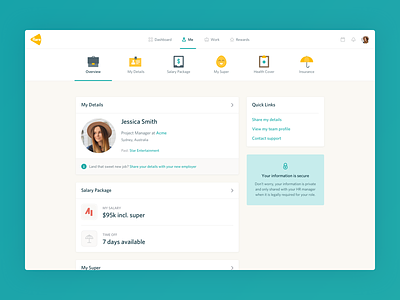 Flare employee dashboard application clean hr minimal product ui ux