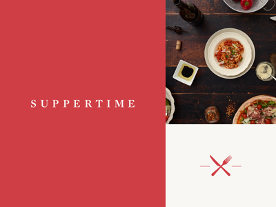 Suppertime brand tile branding clean icon logo minimal monogram typography