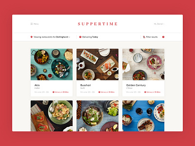 Suppertime website clean desktop ecommerce food ondemand onlinestore ui ux