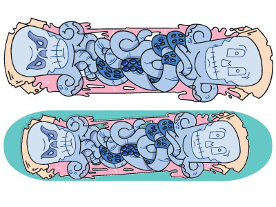 Octopus Skateboard Deck illustration skateboard