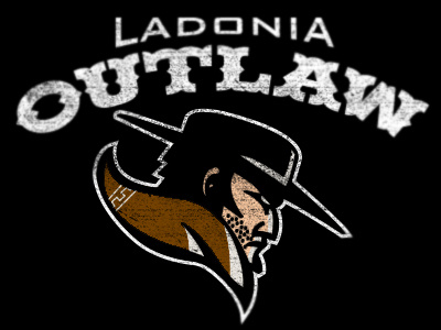 Ladonia Outlaw Baseball cowboy illustration logo outlaw sports