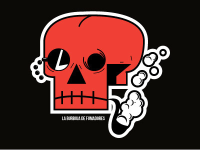 The Smoking Bubble illustration logo pipe skull t shirt