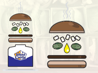 White Castle burger food illustration logo
