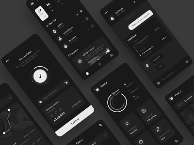 Audi App Collection black and white clean design design gray design graydesign illustration minimal mobile apps ui ux