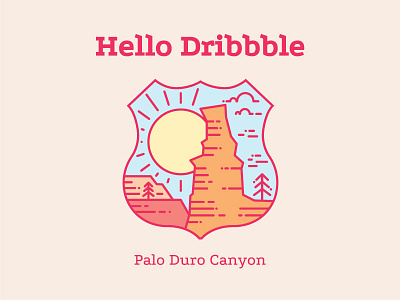 Hello Dribbble amarillo badge canyon first shot greetings hello dribbble lighthouse palo duro canyon