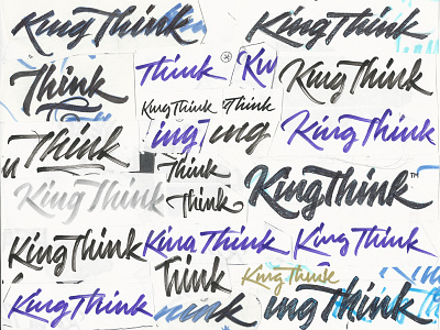 KT branding kickoff branding brush ink king think lettering logotype pen script