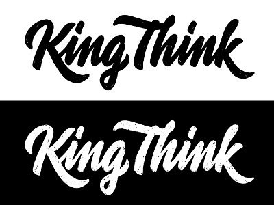 KT3 branding built up king think lettering script sketch