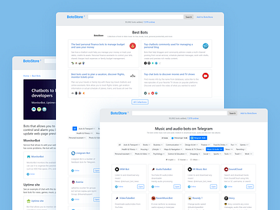 BotoStore — best online chat bots and assistants assistant bootstrap bot bots catalog chatbot chatbots facebook messenger responsive website telegram ux