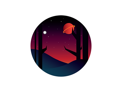 Little Space gradients illustration illustrator planets space universe