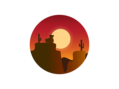 Little Desert cactus desert gradients illustration illustrator rocks