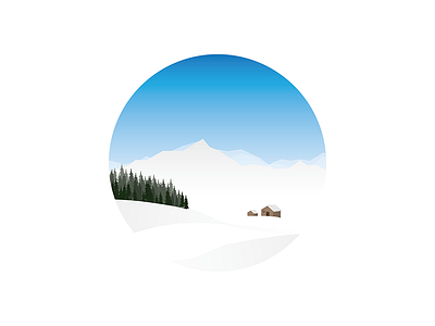 Little Snowhut bluesky forest gradients hut illustration mountains snow