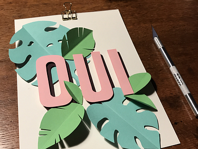 Papercut No.1 illustration illustrator papercut papercutart pastel plant typography