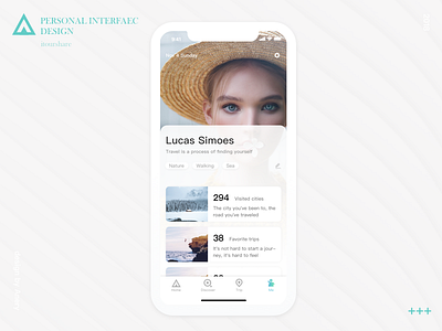 personal interface design app card design interface me my personal tips trip ui
