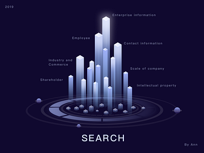img_Search 2.5d bigdata design illustration search ui