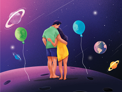 Love is beautiful baloon celebration couples galaxy hanimoon life love mars moon planet solar system star