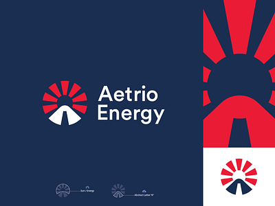 Aetrio Energy a logo a mark branding creative creative mark idea letter mark logo minimal sun logo technology