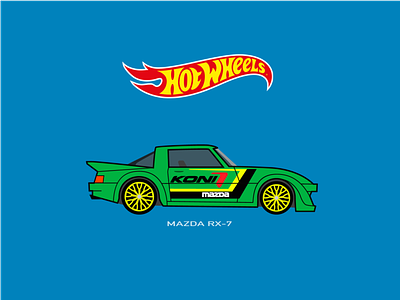 Hot Wheels Car Mazda RX-7 Illustration car illustration vector