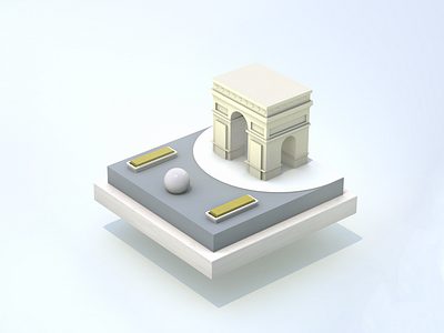 3D Low Ploy Scene Model for Marble Game