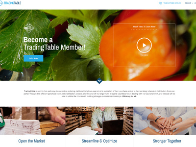 Trading Table clean flat food fruits green member membership minimal design red trading table vegetables web design