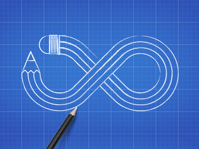 Drawing drawing, infinitely. blue. blueprint draw illustration infinity pencil vector