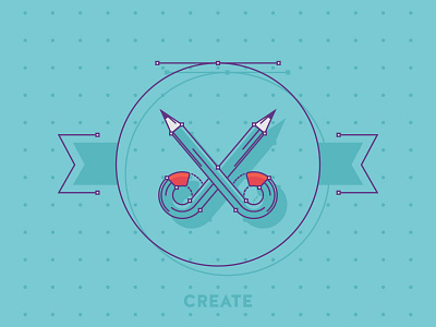 Agency Tools to Create crayons create design icon illustration scissors tools vector