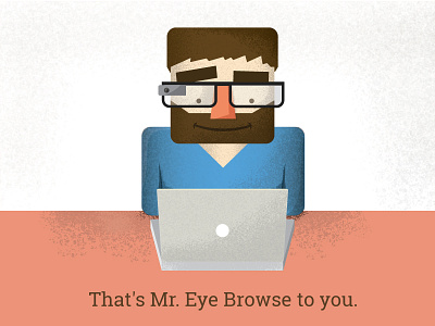 Eye Browse blue browse computer eyebrows geek glasses google glass illustration orange web