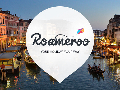 Roameroo app colors holiday kite logo travel type typography venice