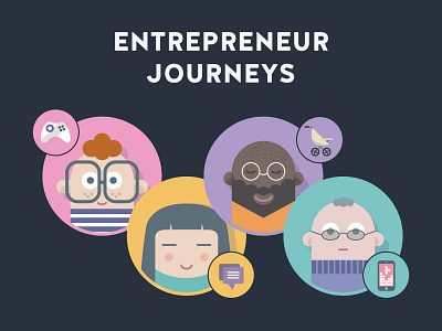 Entreprenuer Journeys character colors entrepreneur funding idea illustration infographic journey motivation product vector