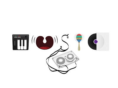 Turned Up c i illustration instruments m music s typography u vector word