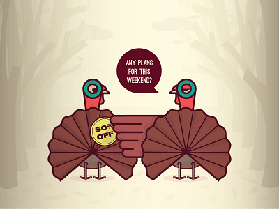 Turkey Day! black friday brown illustration pink sales thanksgiving turkey vector