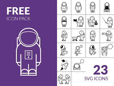 Happy Friday Space Travelers astronaut download free freebie icon illustration purple svg vector