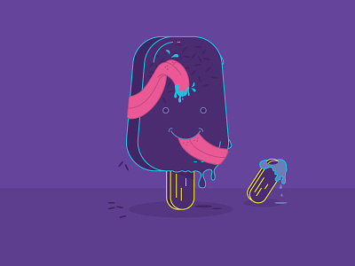 Ice Cream blue creative fun ice cream illustration pink popsicle purple summer sweets tongue yellow